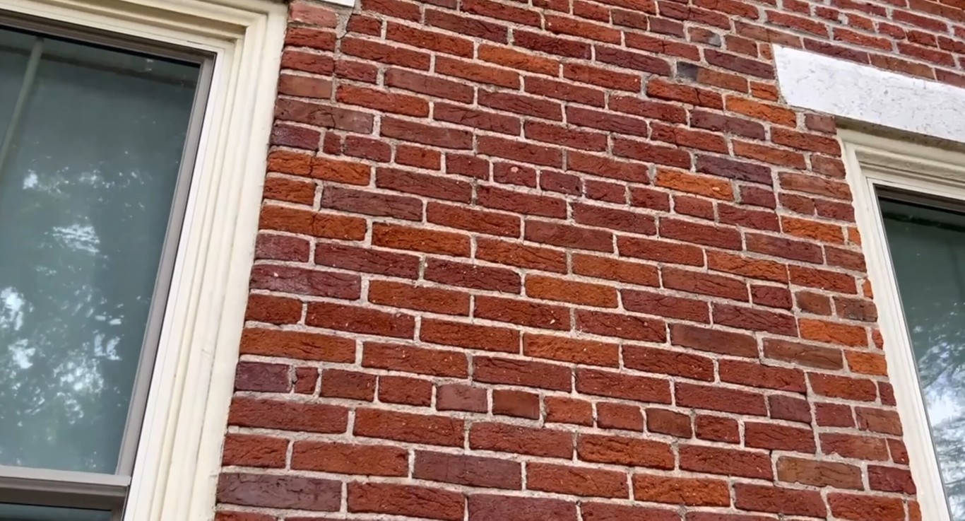Professional masonry work showing brick wall detail