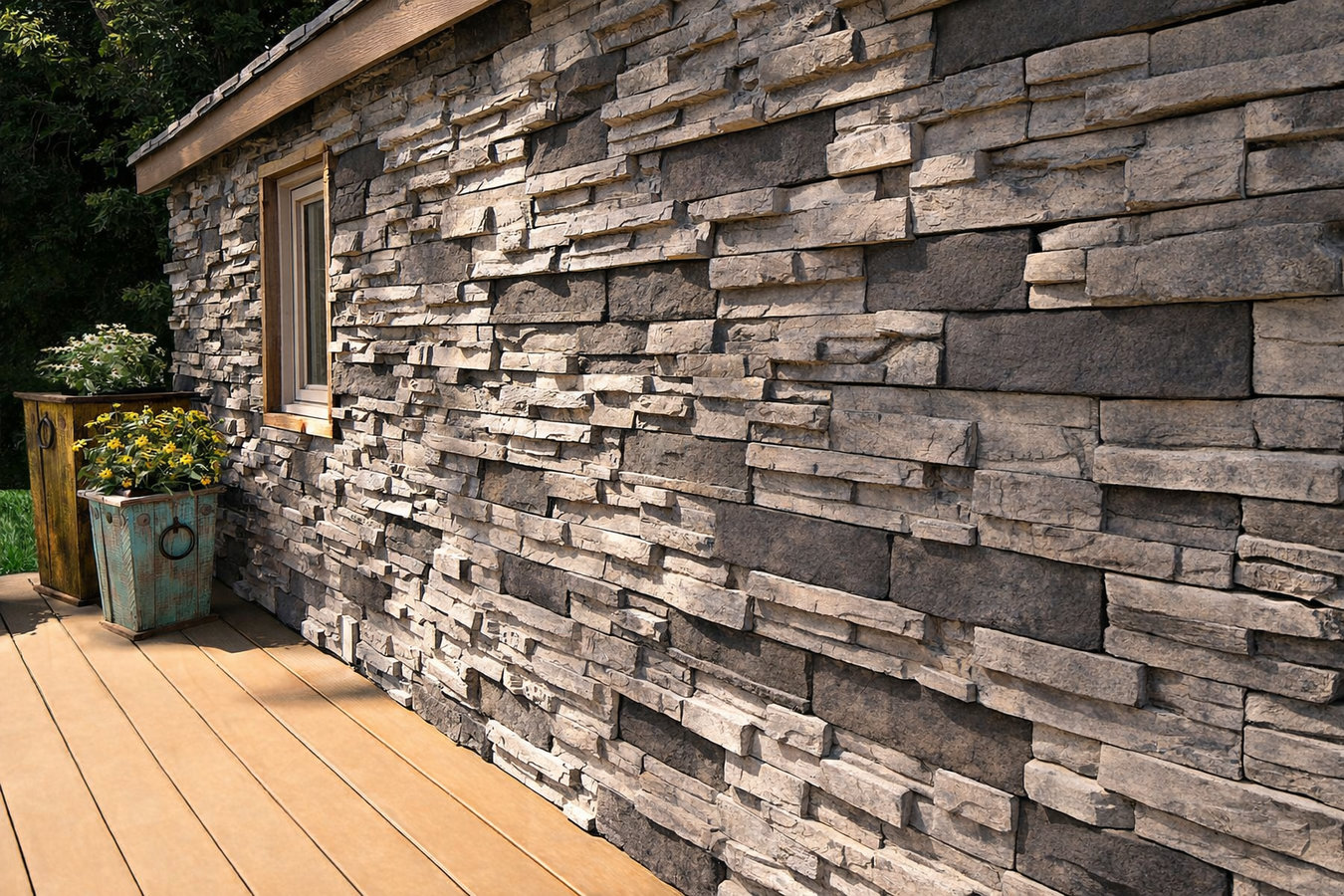 Stone veneer installation